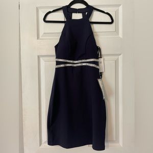 Dark blue dress great for middle school or high school dance